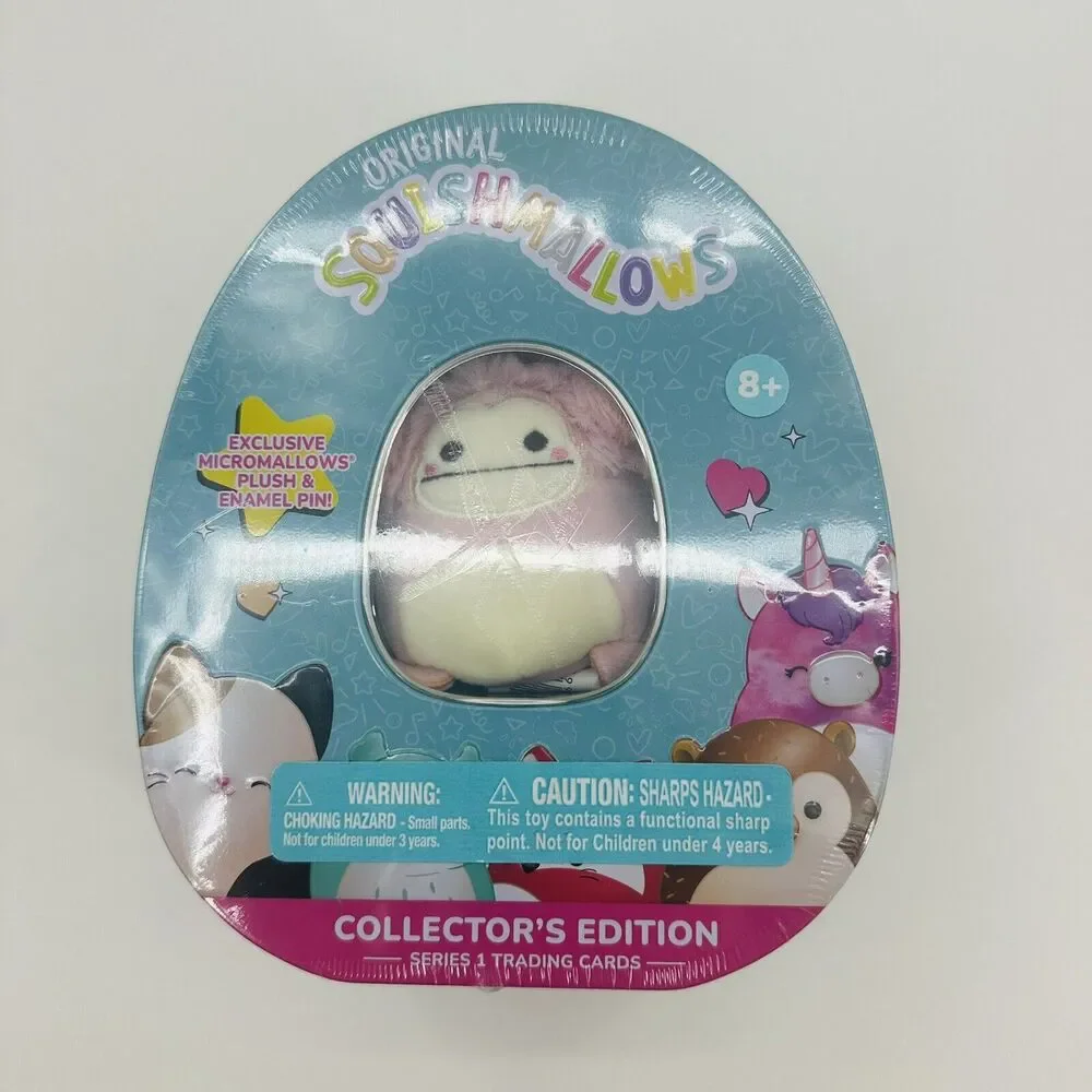 Squishmallows Brina The Bigfoot Pink Plush Collectors Tin Limited Edition New